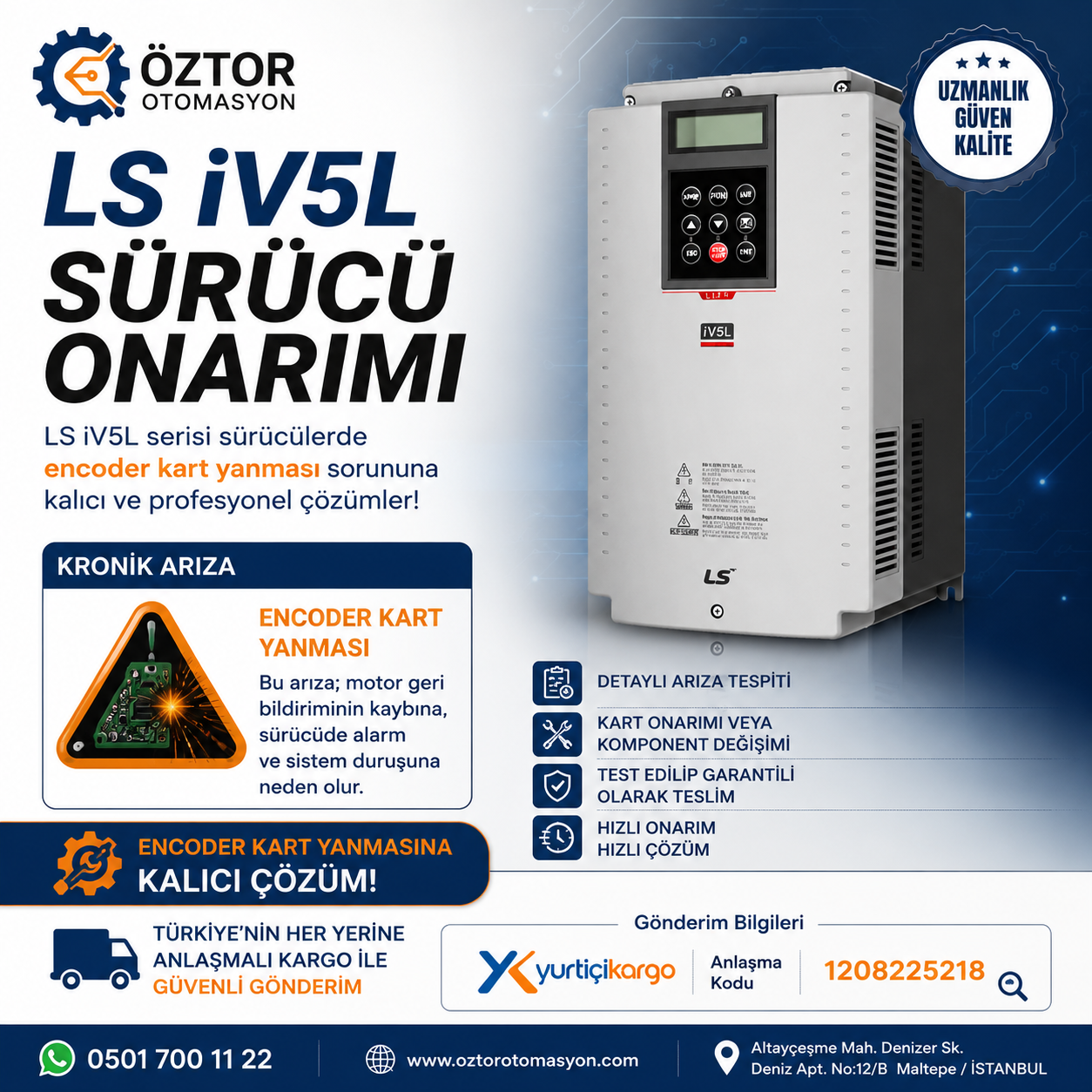 LS iV5 Sürücü Tamiri: Hata Kodları, Parametre Ayarları ve Asansör / Vinç Sistem Çözümleri